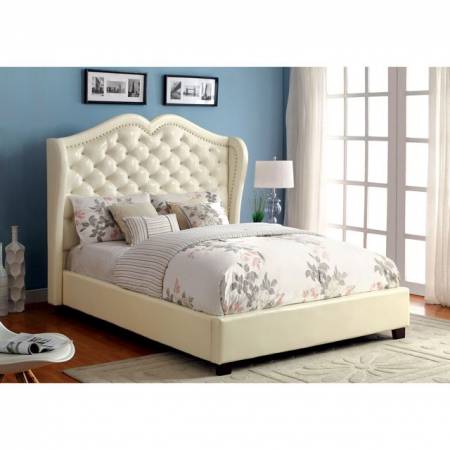 MONROE Queen Bed - Ivory
